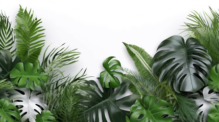  Luxury Watercolor seamless pattern with monstera and palm tropical leaves. Jungle design illustration for fabrics, covers, prints. 
