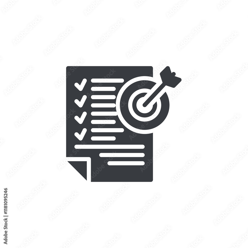 Aufkleber checklist with a target vector icon