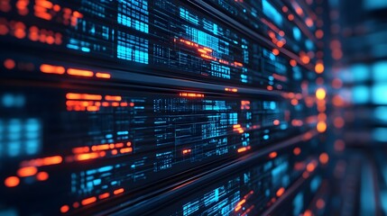 futuristic server room data stream - cyberpunk aesthetics