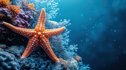 Orange Starfish Underwater Paradise