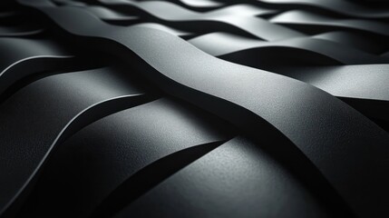Obraz premium Abstract Dark Gray Wavy Pattern: A Study in Texture and Form