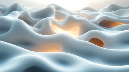 Abstract Landscape: Serene Waves of Light and Shadow