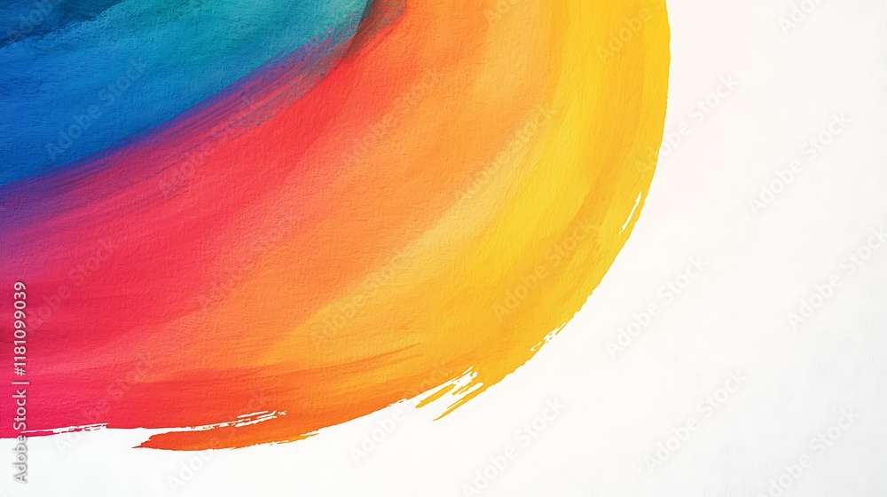 Poster a vibrant swirl of colors blending from blue to red to yellow, creating a dynamic and artistic visua