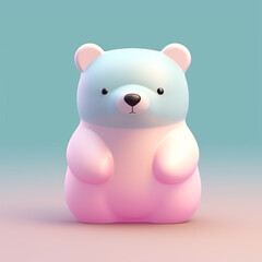 Pastel color plastic baby bear toy