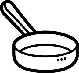 Frying pan doodle vector icon and illustration