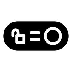 Minimalist toggle solid icon featuring a sleek, modern design. Perfect for user interface elements, navigation controls, and settings. Simple, versatile, and ideal for digital or web applications.
