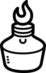 Alcohol burner doodle vector icon and illustration