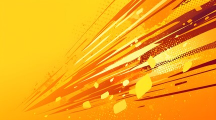 Comic book burst-style background with dynamic orange and yellow tones