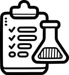 Lab result doodle vector icon and illustration