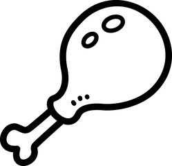 Chicken meat doodle vector icon and illustration