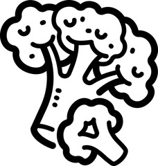 Broccoli doodle vector icon and illustration