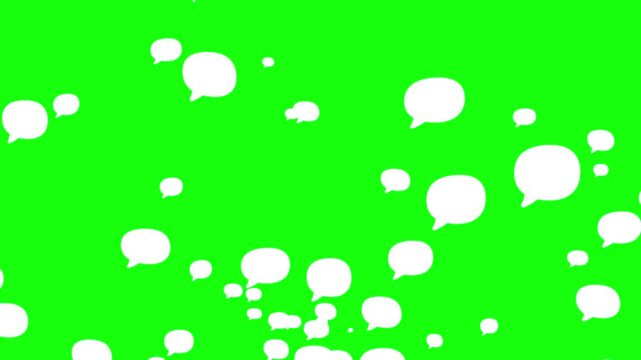 Green screen social media emojis message animation randomly flying upward and disappear, crafted for impactful digital communications.