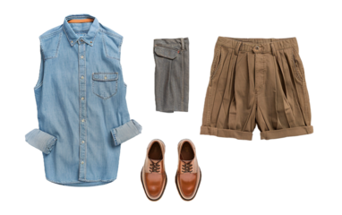 Pleated Pants Attire on transparent background PNG.