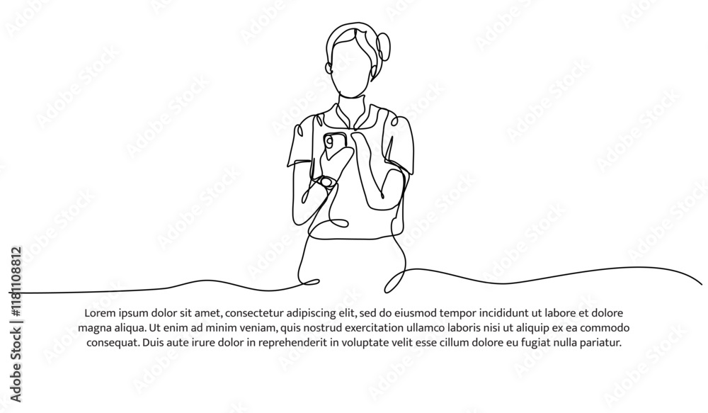 Poster continuous one line design of laundry model. minimalist style vector illustration on white backgroun