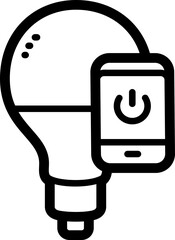 Smart bulb doodle vector icon and illustration