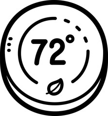 Thermostat doodle vector icon and illustration