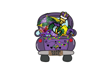Mardi Gras Car Sublimation T Shirt Design © Lemon
