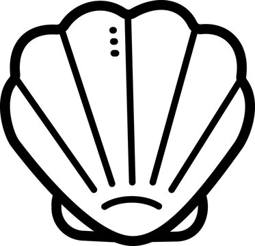 Seashell doodle vector icon and illustration