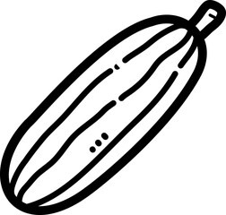 Cucumber doodle vector icon and illustration