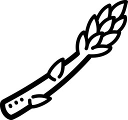 Asparagus doodle vector icon and illustration