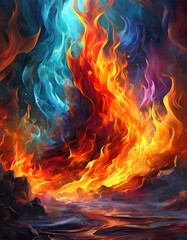 Fototapeta premium Flames and smoke