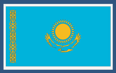 3d flag of kazakhstan country