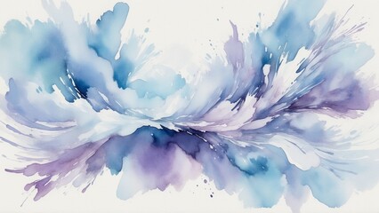 Fototapeta premium Abstract blue and purple watercolor splash with fluid motion