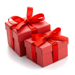 Obraz premium red gift box with ribbon
