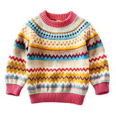 children warm sweater on transparent background