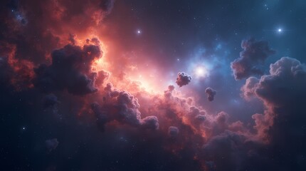 Abstract space background, Nebulae and galaxies in space
