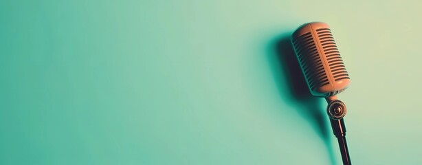 Podcast Microphone Banner: Stylish Design for Audio Content Creators and Streaming Promotions