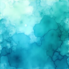 Obraz premium Abstract watercolor background in turquoise with blue and green texture