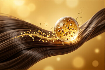 Hair Serum with Vitamin T: 3D Illustration for Smooth and Shiny Hair