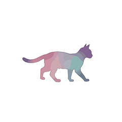 Obraz premium Colorful cat illustration in geometric shapes