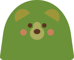 illustration of a green bear hat