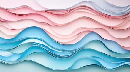 Fototapeta premium 3D pink and blue waves