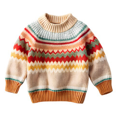 children warm sweater on transparent background