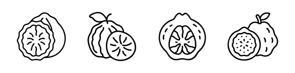 ugli icon, fruits line art, fruits icon - simple black line art icon of ugli perfect for logos, and fruits-themed designs.