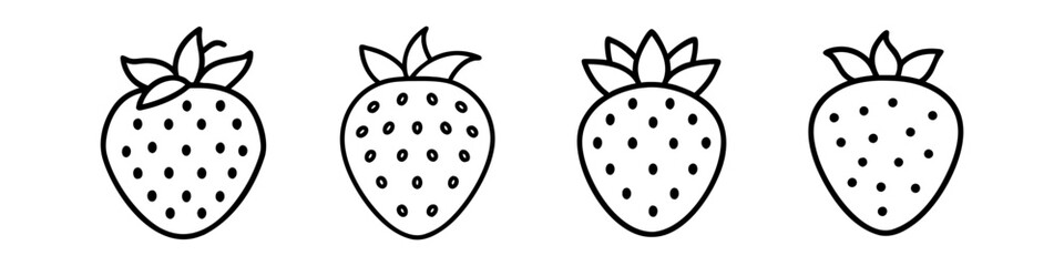 pineberry icon, fruits line art, fruits icon - simple black line art icon of pineberry perfect for logos, and fruits-themed designs.