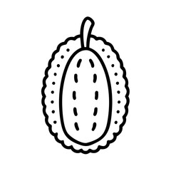 jackfruit icon, fruits line art, fruits icon - simple black line art icon of jackfruit perfect for logos, and fruits-themed designs.