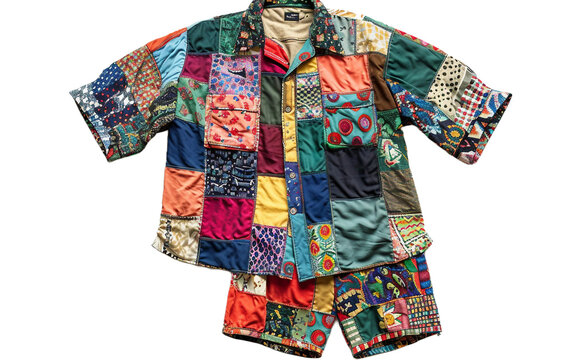 Patchwork Pants Style on transparent background PNG.