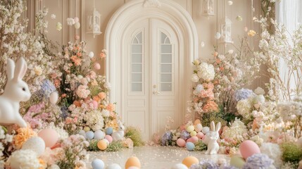 Pastel Easter Wonderland: A Springtime Floral Fantasy