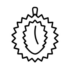 durian icon, fruits line art, fruits icon - simple black line art icon of durian perfect for logos, and fruits-themed designs.
