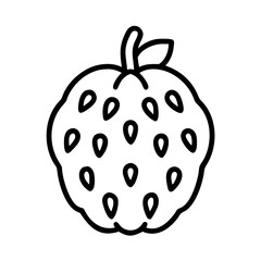 cherimoya icon, fruits line art, fruits icon - simple black line art icon of cherimoya perfect for logos, and fruits-themed designs.