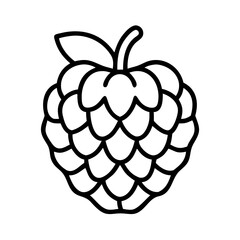 sugar apple icon, fruits line art, fruits icon - simple black line art icon of sugar apple perfect for logos, and fruits-themed designs.
