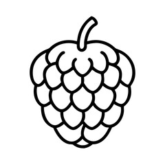 custard apple icon, fruits line art, fruits icon - simple black line art icon of custard apple perfect for logos, and fruits-themed designs.