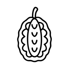 jackfruit icon, fruits line art, fruits icon - simple black line art icon of jackfruit perfect for logos, and fruits-themed designs.