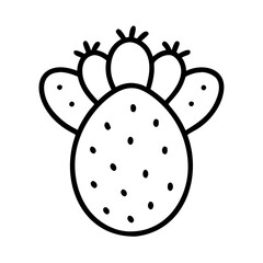 cactus pear icon, fruits line art, fruits icon - simple black line art icon of cactus pear perfect for logos, and fruits-themed designs.