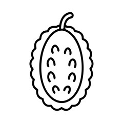jackfruit icon, fruits line art, fruits icon - simple black line art icon of jackfruit perfect for logos, and fruits-themed designs.
