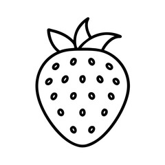 pineberry icon, fruits line art, fruits icon - simple black line art icon of pineberry perfect for logos, and fruits-themed designs.